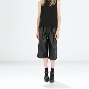 Zara Faux Leather Culottes